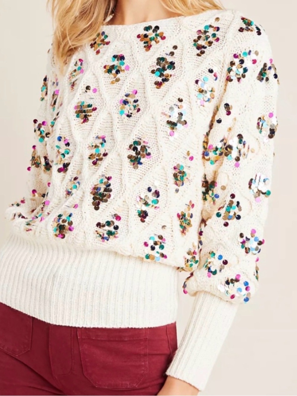 Anthropologie Lara Sequined Sweater